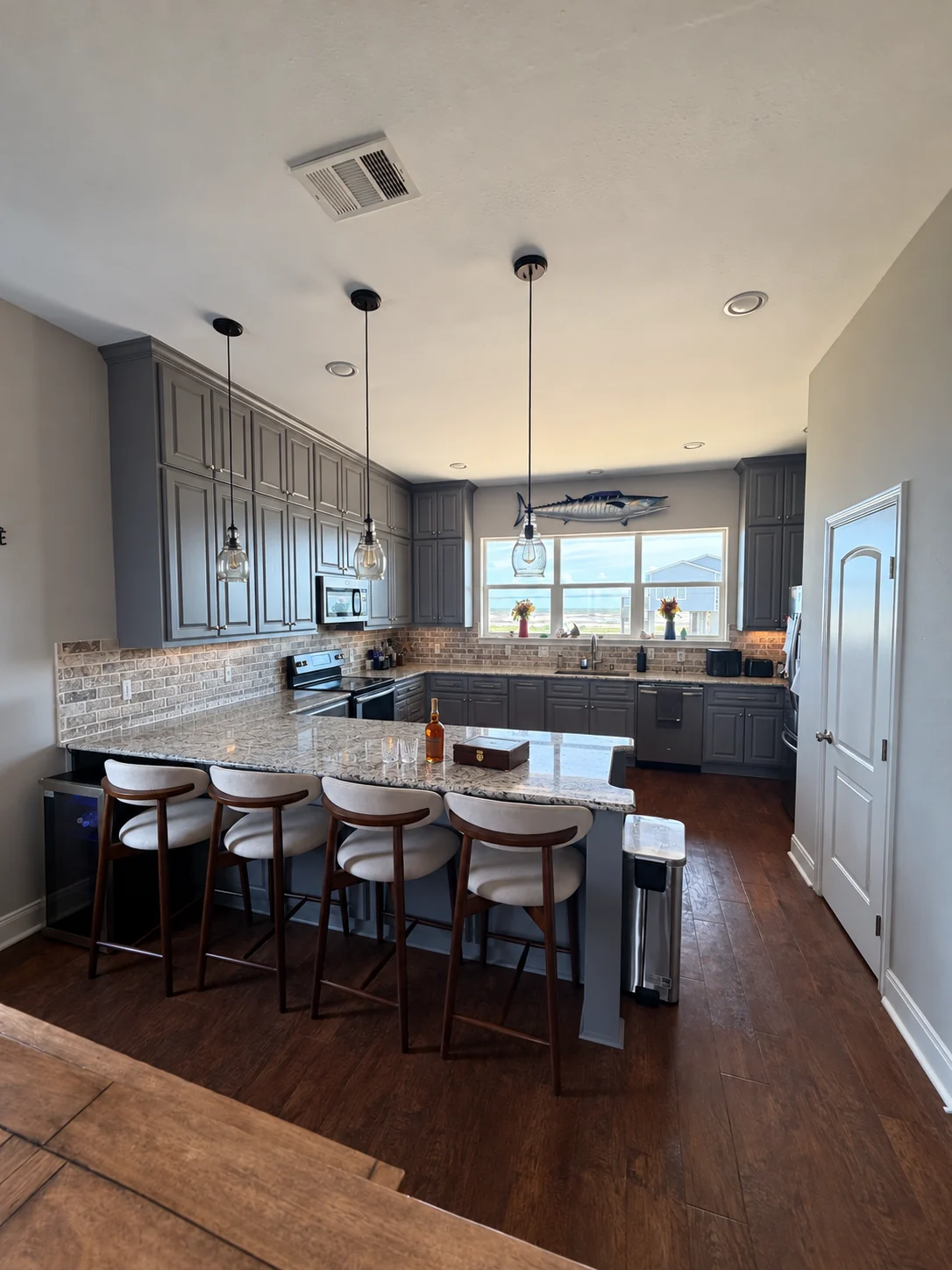 Kitchen and island at Ace in the Hole Lodge
